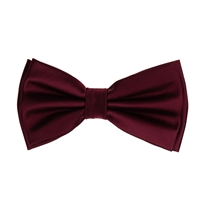 Burgundy  Satin Finish Silk Pre-Tied Bow Tie with Matching Pocket Square SPTBT-204