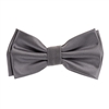 Charcoal Grey Satin Finish Silk Pre-Tied Bow Tie with Matching Pocket Square SPTBT-209