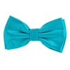 Turquoise Satin Finish Silk Pre-Tied Bow Tie with Matching Pocket Square SPTBT-211