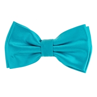 Turquoise Satin Finish Silk Pre-Tied Bow Tie with Matching Pocket Square SPTBT-211