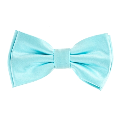 Mint Pastel Satin Finish Silk Pre-Tied Bow Tie with Matching Pocket Square SPTBT-213