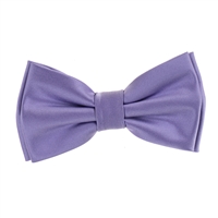 Lavender Satin Finish Silk Pre-Tied Bow Tie with Matching Pocket Square SPTBT-215