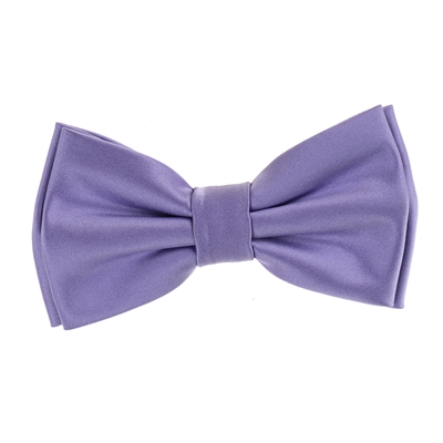 Lavender Satin Finish Silk Pre-Tied Bow Tie with Matching Pocket Square SPTBT-215