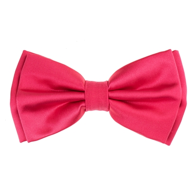 Raspberry Satin Finish Silk Pre-Tied Bow Tie with Matching Pocket Square SPTBT-216