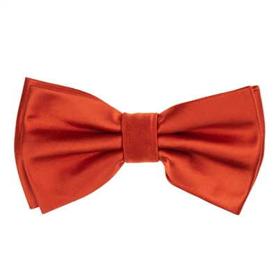 Terra-Cotta  Satin Finish Silk Pre-Tied Bow Tie with Matching Pocket Square SPTBT-217