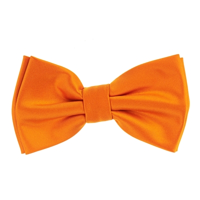 Orange   Satin Finish Silk Pre-Tied Bow Tie with Matching Pocket Square SPTBT-219
