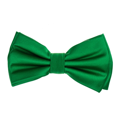 Pine Green Satin Finish Silk Pre-Tied Bow Tie with Matching Pocket Square SPTBT-221