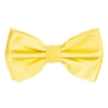 Yellow  Satin Finish Silk Pre-Tied Bow Tie with Matching Pocket Square SPTBT-223