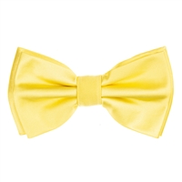 Yellow  Satin Finish Silk Pre-Tied Bow Tie with Matching Pocket Square SPTBT-223