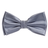 Blue Grey  Satin Finish Silk Pre-Tie0d Bow Tie with Matching Pocket Square SPTBT-225