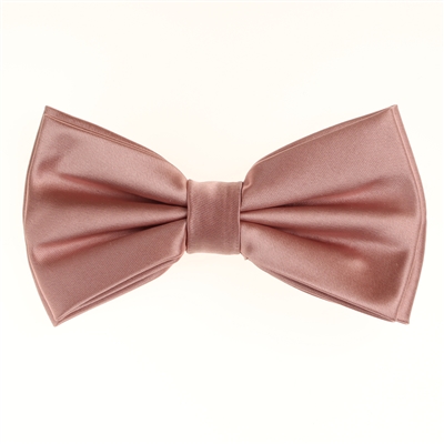 Rose Gold Satin Finish Silk Pre-Tied Bow Tie with Matching Pocket Square SPTBT-226