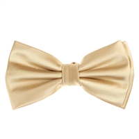 Champagne Satin Finish Silk Pre-Tied Bow Tie with Matching Pocket Square SPTBT-231