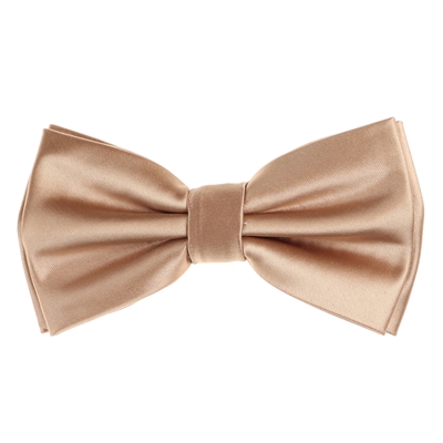 Gold Metallic  Satin  Finish Silk Pre-Tied Bow Tie with Matching Pocket Square SPTBT-232