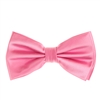 Pink  Satin Finish Silk Pre-Tied Bow Tie with Matching Pocket Square SPTBT-233