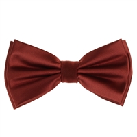 Cinnamon  Satin Finish Silk Pre-Tied Bow Tie with Matching Pocket Square SPTBT-235