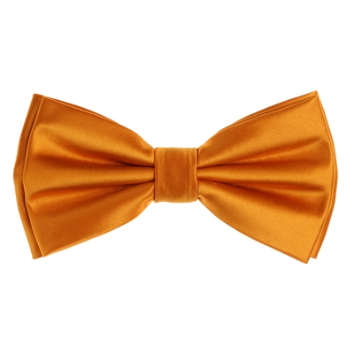 Marigold Satin Finish Silk Pre-Tied Bow Tie with Matching Pocket Square SPTBT-239