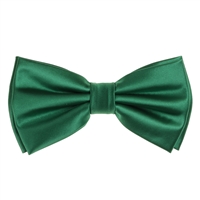 Emerald Green Satin Finish Silk Pre-Tied Bow Tie with Matching Pocket Square SPTBT-242