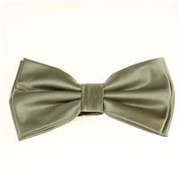 Dusty Sage Satin Finish Silk Pre-Tied Bow Tie with Matching Pocket Square SPTBT-245