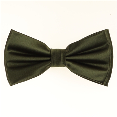 Martini Olive Satin Finish Silk Pre-Tied Bow Tie with Matching Pocket Square SPTBT-246