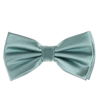 Teal Blue Satin Finish Silk Pre-Tied Bow Tie with Matching Pocket Square SPTBT-252