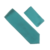 Tosca Blue Solid Micro-Grid Silk Neck Tie Set SWTH-11