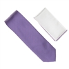 Light Purple Tie Set Including White Pocket Square With Light Purple Trim SWTH-149A