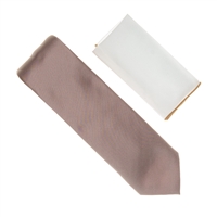 Champagne Bubbly Color Tie With A White Pocket Square With Champagne Bubbly Colored Trim SWTH-156A