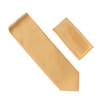 Gold Tie With A Gold Pocket Square  SWTH-161B