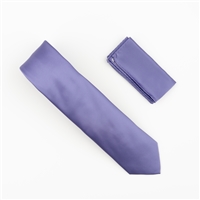 Lavender Satin Finish Silk Necktie with Matching Pocket Square SWTH-215
