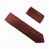 Cinnamon Satin Finish Silk Necktie with Matching Pocket Square SWTH-235