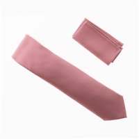 Ballet Pink Silk Necktie with Matching Pocket Square SWTH-237