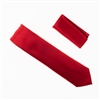 Scarlet Red Satin Finish Silk Necktie with Matching Pocket Square SWTH-241