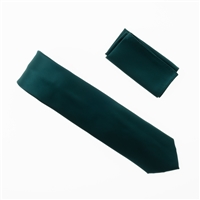 Gem Green Satin Finish Silk Necktie with Matching Pocket Square SWTH-244