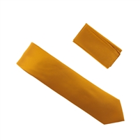 Metallic Orange Pin Dot Silk Tie With Matching Pocket Square SWTHPD-13