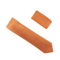 Orange Pin Dot Silk Tie With Matching Pocket Square SWTHPD-14