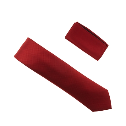Burgundy-Wine Pin Dot Silk Necktie With Matching Pocket Square  SWTHPD-22