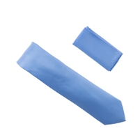 Baby Blue Pin Dot Silk Neck Tie Set SWTHD-55