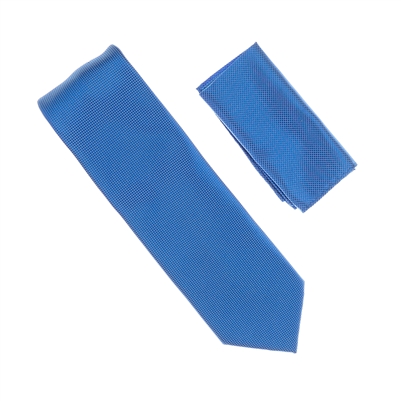 French Royal Blue Pin Dot Silk Neck Tie Set SWTHPD-64