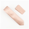 Rose Petal Satin Finish Silk Extra Long Necktie with Matching Pocket Square SWTHXL-214