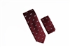 Burgundy, Black, Grey and Silver Designed Tie with Matching Pocket Square WTH-817