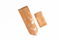 Metallic Orange and Light Gold Paisley Designed Tie with Matching Pocket Square WTH-853