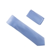 Metallic Light Blue With Light Blue Dotted Designed Silk Tie with Matching Pocket Square WTH-873