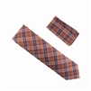 Bronze with Navy and Mini Silver Striped Designed Necktie With Matching Pocket Square WTH-949