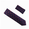 Navy with Red & Blue Paisley Designed Necktie With Matching Pocket Square WTH-967