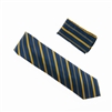 Navy with Gold Striped Designed Necktie With Matching Pocket Square WTH-973