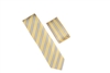 Yellow, Burgundy, Silver and Burgundy Striped Designed Necktie With Matching Pocket Square WTH-977