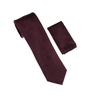 Burgundy and Navy-Blue Damask Designed Necktie Tie with Matching Pocket Square WTH-A213