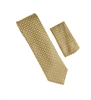 Tan, Yellow, Beige and Amber Beaded Designed Necktie Tie with Matching Pocket Square WTH-A217