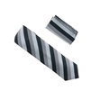 Black, Grey, Silver & White Striped Necktie With Matching Pocket Square WTHXL-901