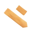 Light Gold, Gold and Blue Designed Necktie With Matching Pocket Square WTHXL-904